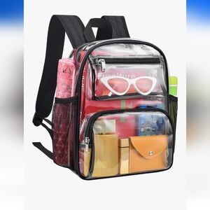 Clear Black Trim Backpack